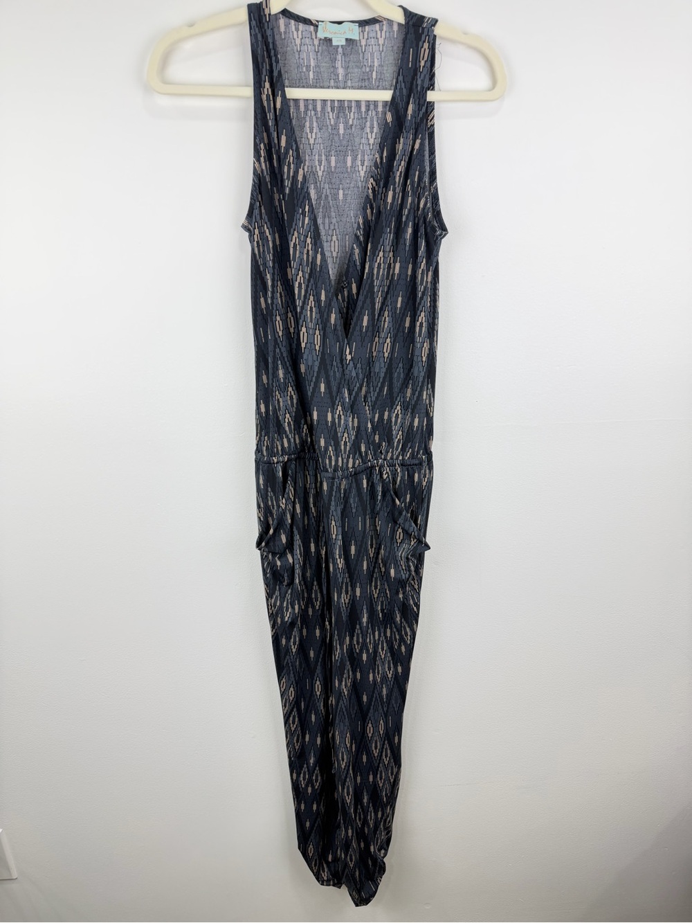 Veronica M Geometric Print Sleeveless Harem Jumpsuit XS Boho Artsy